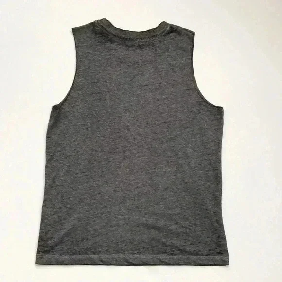 Fifth Sun Pumpkin Spice Gray White Spellout Sleeveless Muscle Tee Size S - Picture 4 of 5